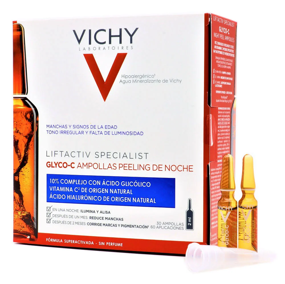 Fiole pentru exfoliere nocturna Liftactiv Specialist Glyco-C, 30 fiole, Vichy
