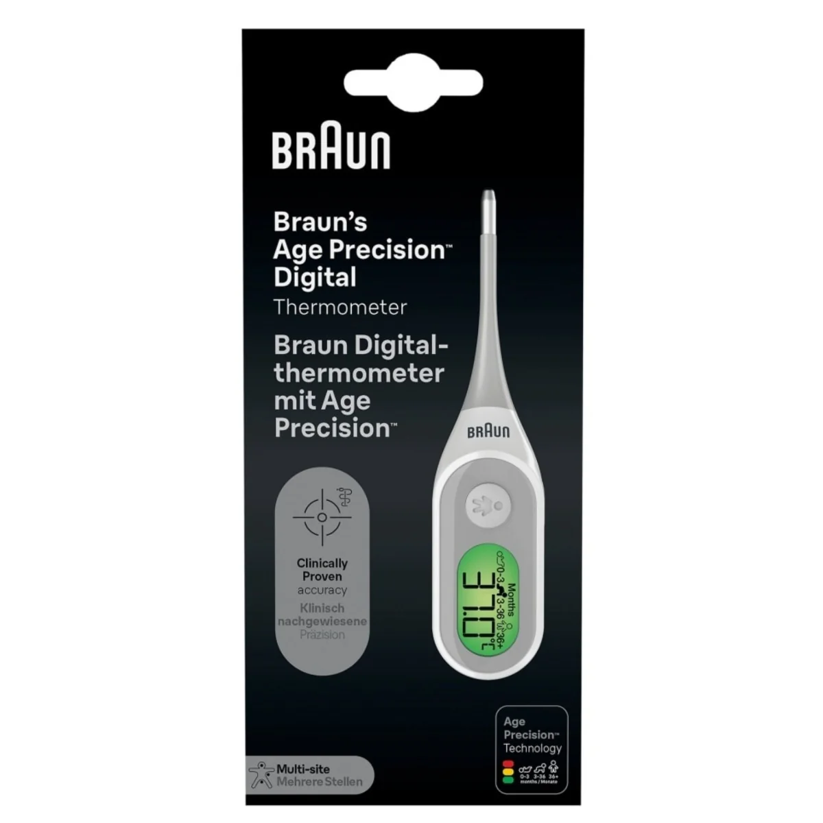 Termometru digital 3 in 1 cu varf flexibil TOW009061, Braun