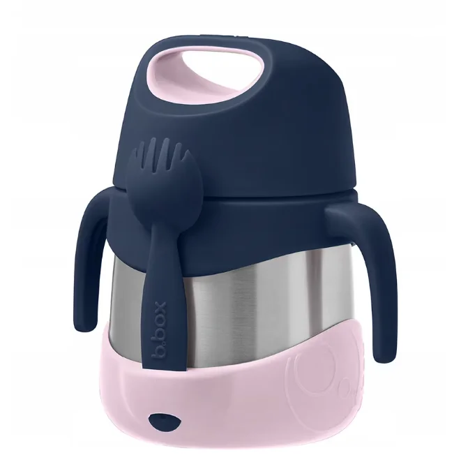Termos pentru mancare pentru +6 luni Mov/Indigo/Gri, 335ml, Bbox