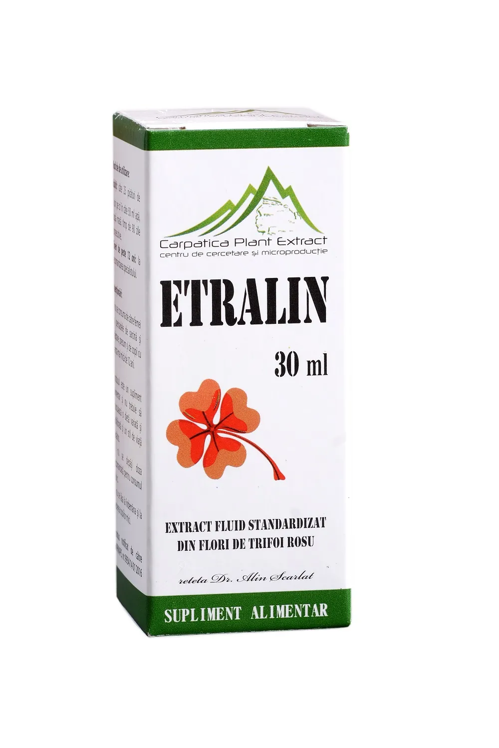 Etralin extract din flori de trifoi rosu, 30 ml, Carpatica Plant Extract
