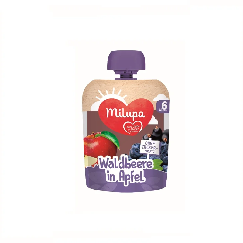 Piure de fructe mere, banane, coacaze negre, afine +6 luni, 90g, Milupa