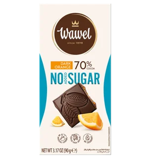 Ciocolata neagra cu portocale fara zahar adaugat 70%, 90g, Wawel