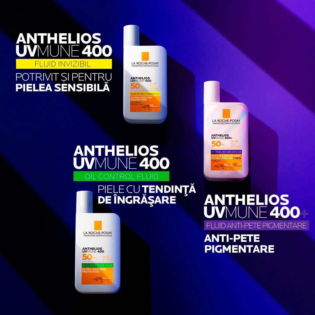 Fluid anti-pete pigmentare cu SPF50+ Anthelios UVMUNE 400+ HEVL, 50ml, La Roche-Posay