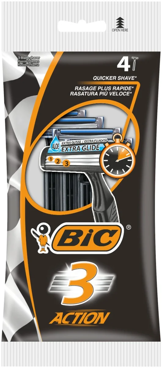 Pachet Aparat de ras Action 3, 4 bucati, BIC