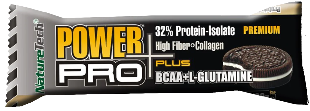 Baton energizant cu biscuiti si frisca Power Pro Plus, 80g, Nature Tech