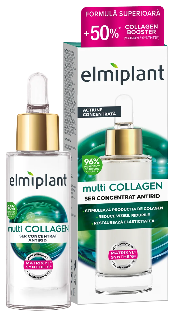 Serum antirid pentru fata multiCollagen, 30ml, Elmiplant