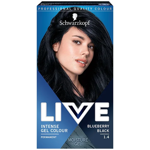 Vopsea de par permanenta sub forma de gel Live 1.4 Blueberry Black, 142.5ml, Live