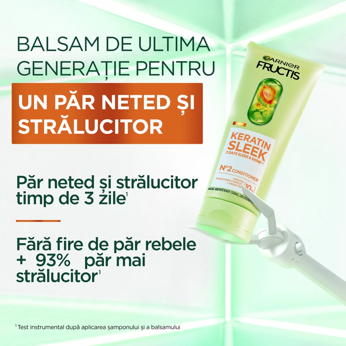 Balsam pentru par neted si stralucitor Fructis Keratin Sleek, 200ml, Garnier