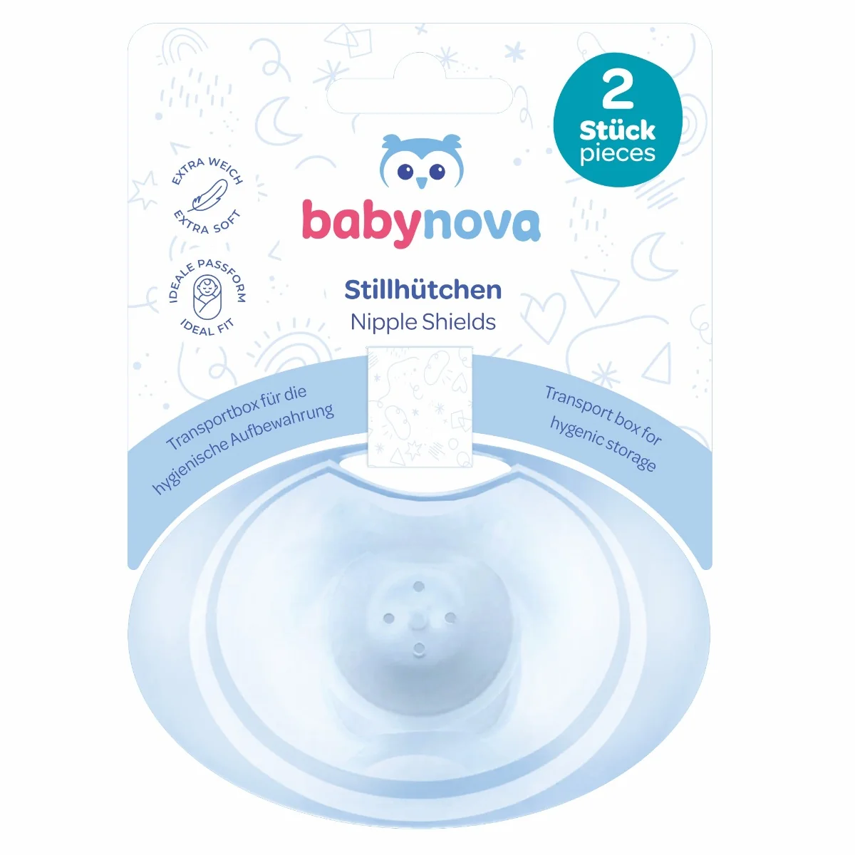 Set tetine silicon protectie san 39301, 2 bucati, Baby Nova