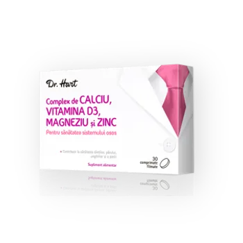 Dr.Hart Complex de Calciu Vitamina D3 Magneziu Zinc, 30 comprimate filmate 