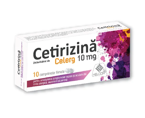 Cetirizina 10mg, 10 comprimate filmate, AC Helcor