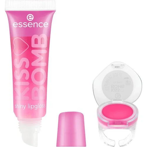 Luciu de buze & balsam 2 in 1 Kiss Bomb Shiny Set Nr. 01 Strawberry Pie, 10.8ml, Essence