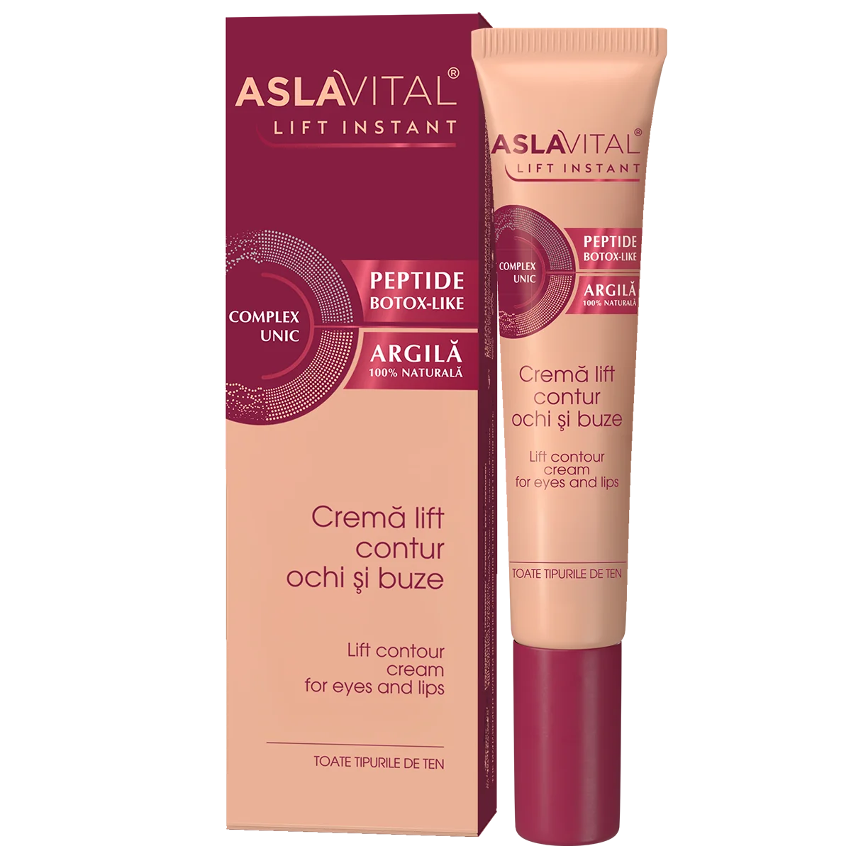 Crema lift pentru contur ochi si buze Lift Instant, 15ml, AslaVital