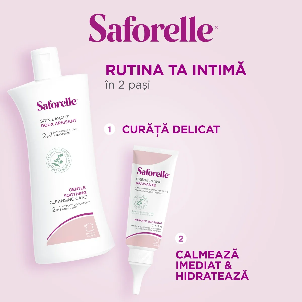 Gel ingrijire intima si corporala cu extract de brusture, 250ml, Saforelle
