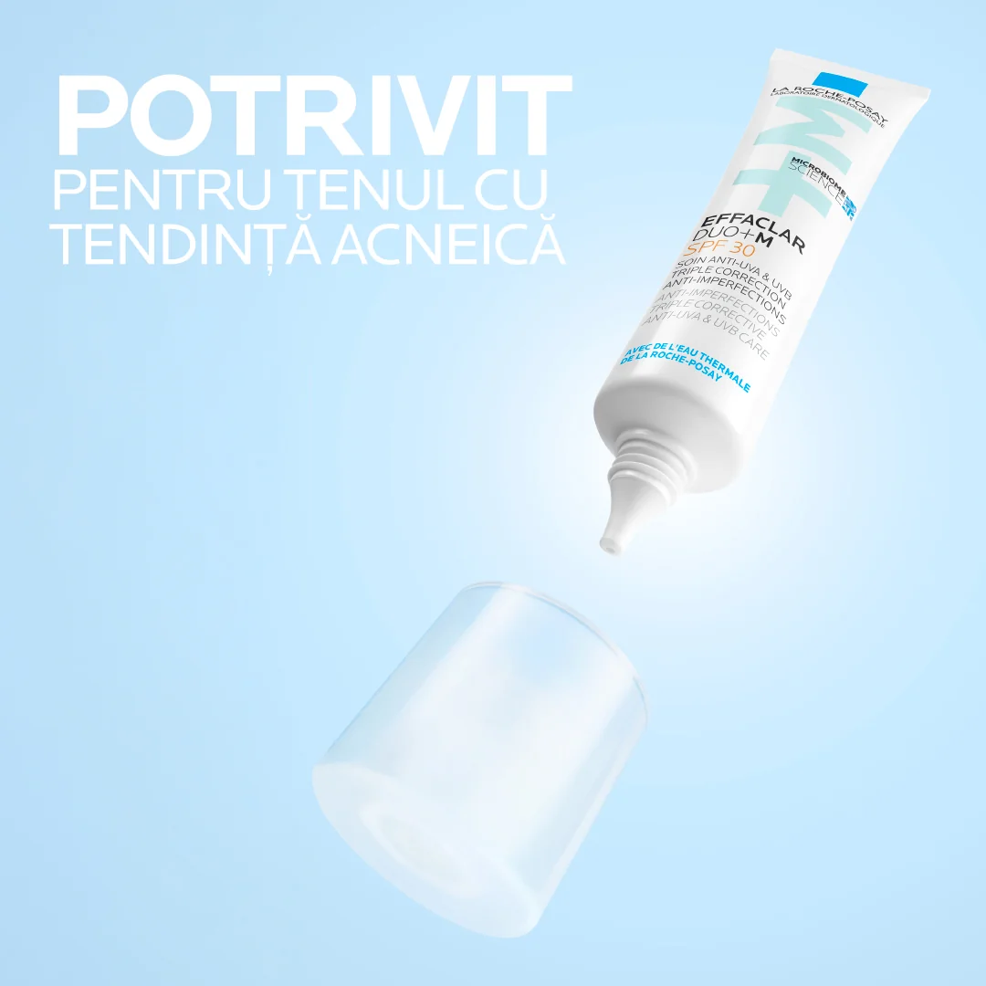 Crema triplu-corectoare anti-Imperfectiuni pentru tenul gras cu tendinta acneica SPF30 Effaclar DUO +M, 40ml, La Roche-Posay