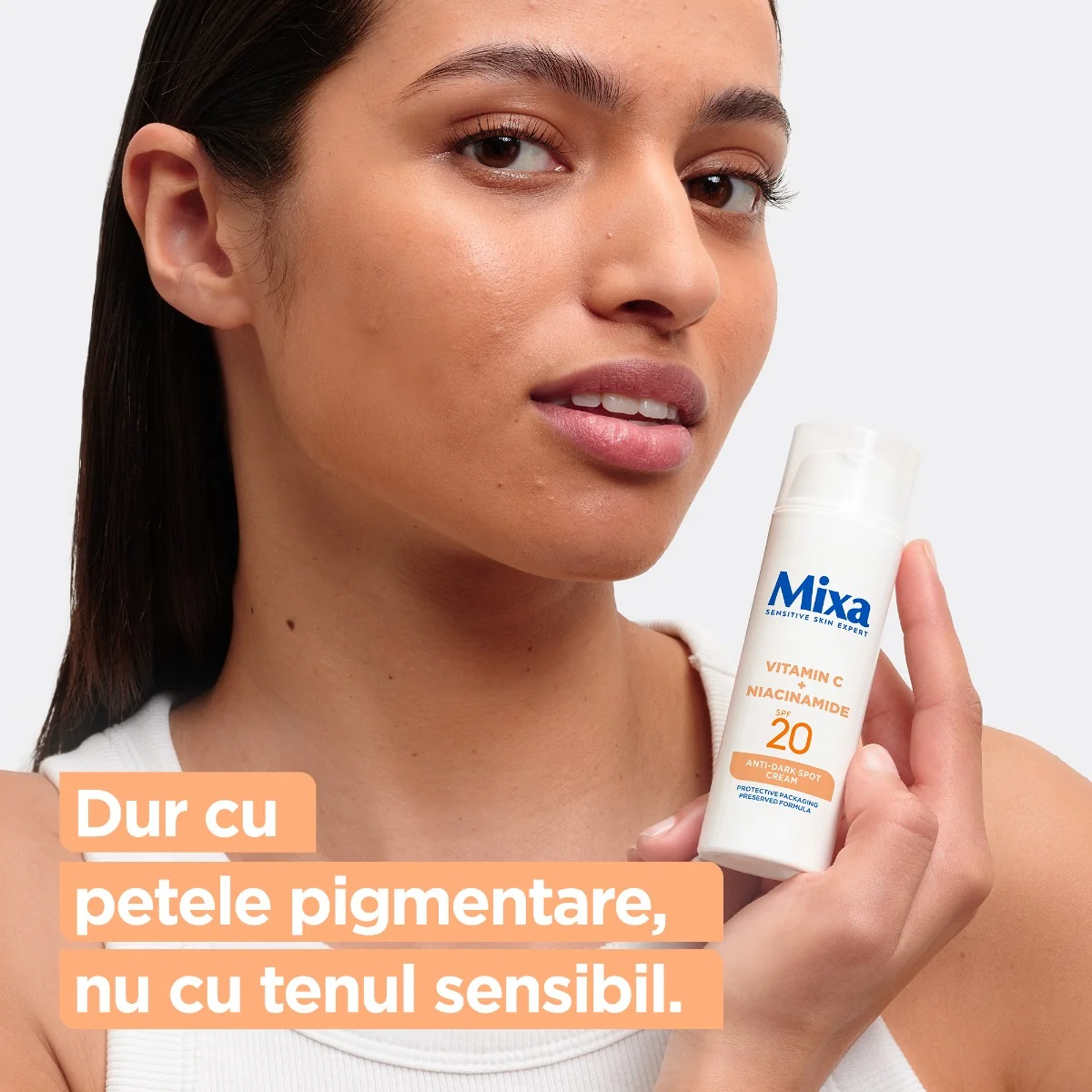 Crema anti-pete pigmentare cu SPF20 pentru tenul sensibil, 50ml, Mixa