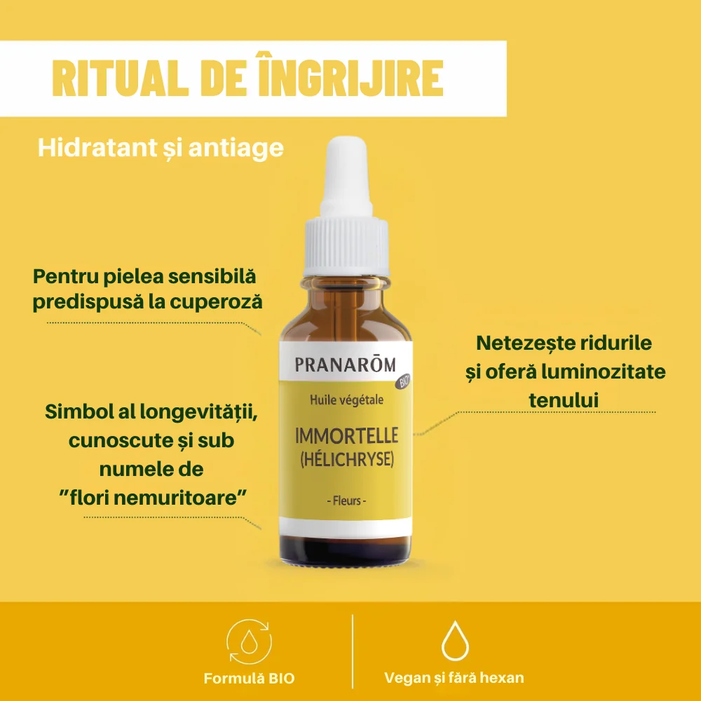 Ulei facial anti-imbatranire Imortelle Bio, 30ml, Pranarom