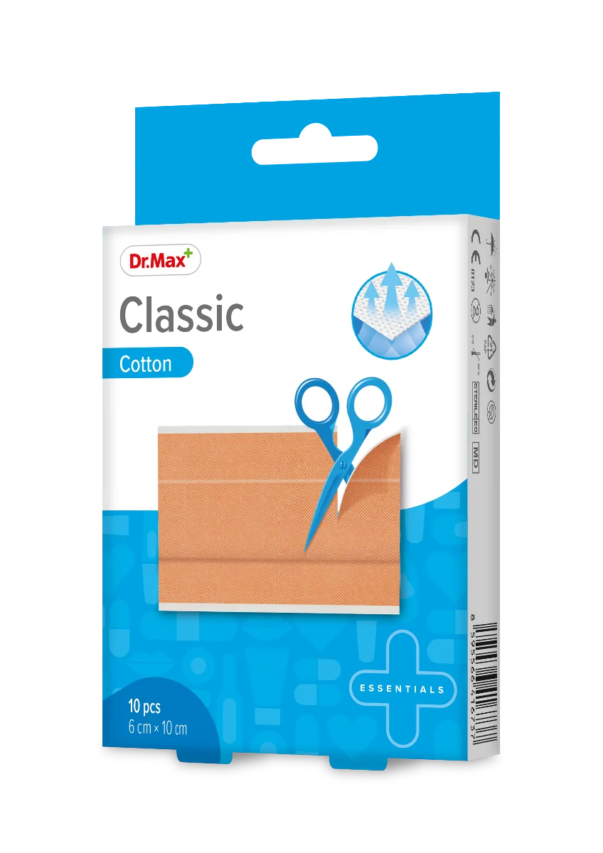 Dr.Max Plasturi clasici sterili 6 x 10cm, 10 bucati