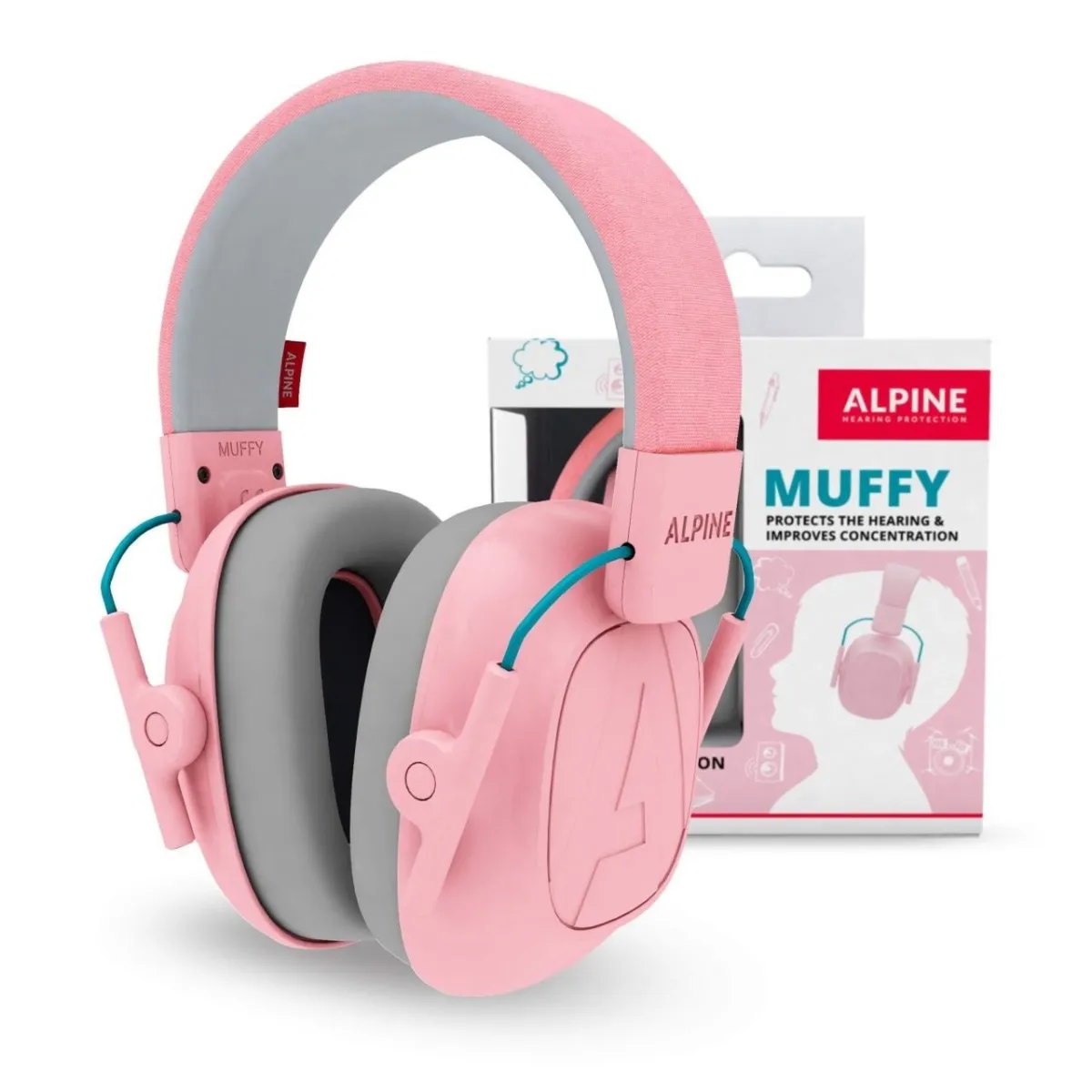 Casti antifonice pliabile pentru copii de la 5-16 ani SNR 25 Muffy Kids Pink ALP26481, 1 bucata, Alpine 