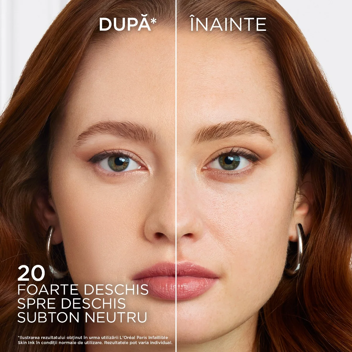 Fond de ten si corector 2 in 1 Infailible Skin Ink 20 Light Neutral, 15ml, L'Oreal Paris
