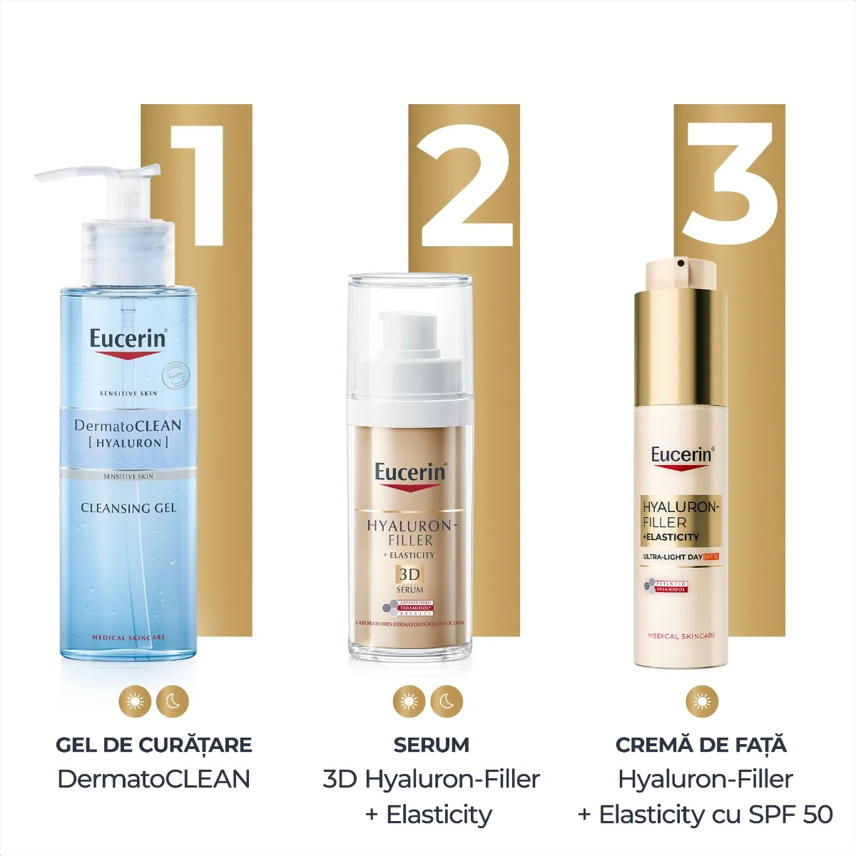 Crema de fata ultra lejera Hyaluron Filler+Elasticity SPF50+, 50ml, Eucerin