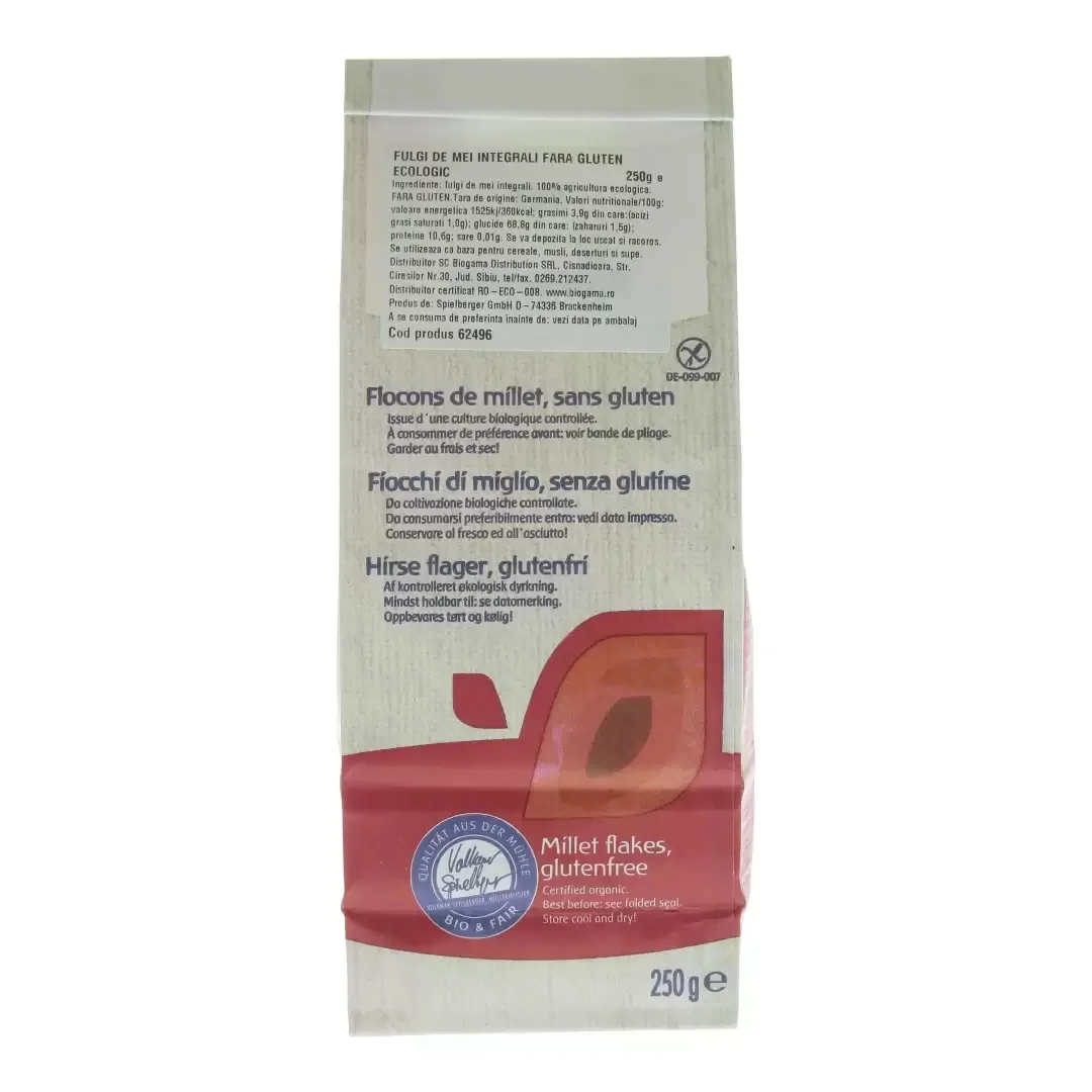 Fulgi integrali din mei Eco fara gluten, 250g, Spielberger