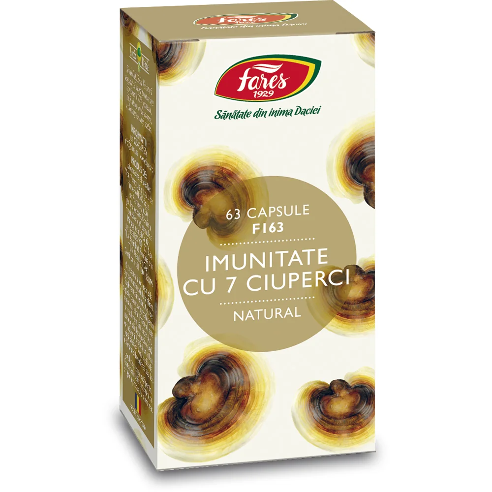 Imunitate cu 7 ciuperci F163, 63 capsule, Fares