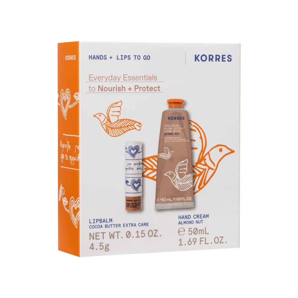 Pachet Everyday Essentials Balsam de buze 4.5g + Crema de maini 50ml, Korres