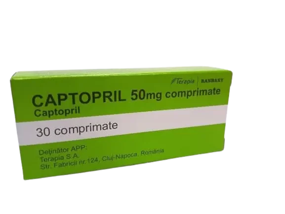 Captopril 50mg, 30 comprimate, Terapia