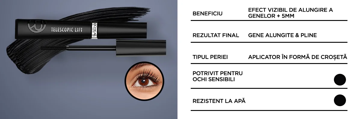 Mascara Telescopic Lift Beneficiu Mascara Telescopic Lift Beneficiu