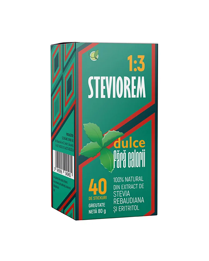 Steviorem 1:3, 40 stickuri x 2g, Steviorem