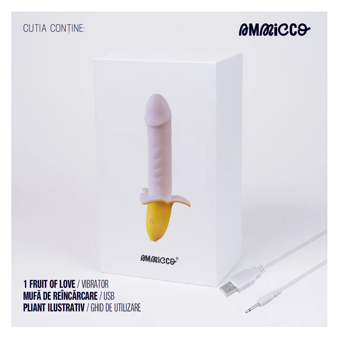 Vibrator cu 8 frecvente de vibratie pentru punctul A si G Fruit of Love, 1 bucata, Ammicco