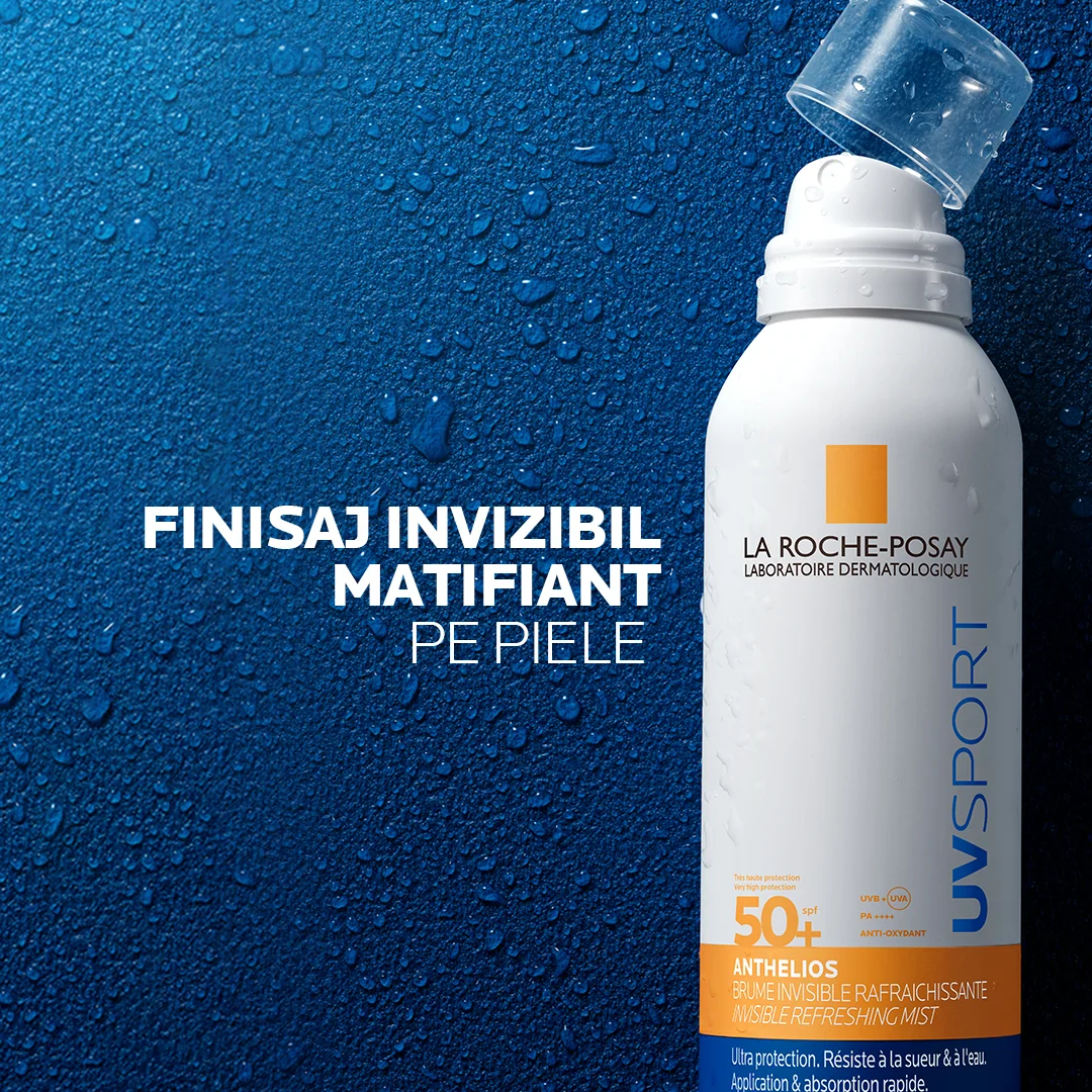 Spray invizibil reimprospatant SPF50+ Anthelios UVSport, 200ml, La Roche-Posay