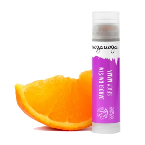 Balsam de buze vegan cu ulei de macadamia Spicy Mama, 5ml, Uoga Uoga
