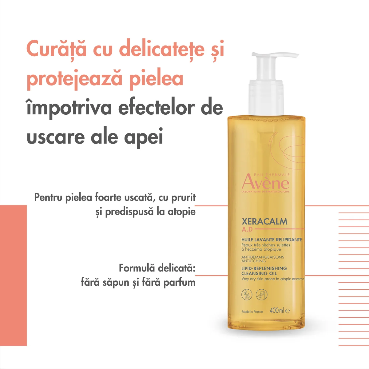Ulei de curatare XeraCalm Defi A.D., 400ml, Avene