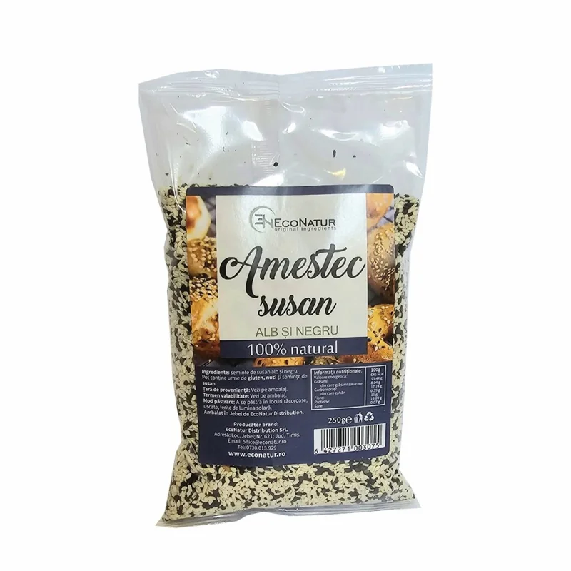 Amestec seminte susan alb - negru, 250g, EcoNatur