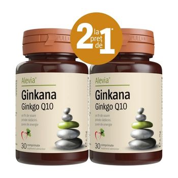 Pachet Ginkana Ginkgo Q10, 2 x 30 comprimate, Alevia 