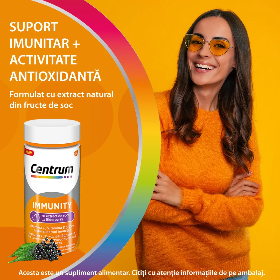 Centrum Immunity cu extract de soc, 60 capsule, Haleon