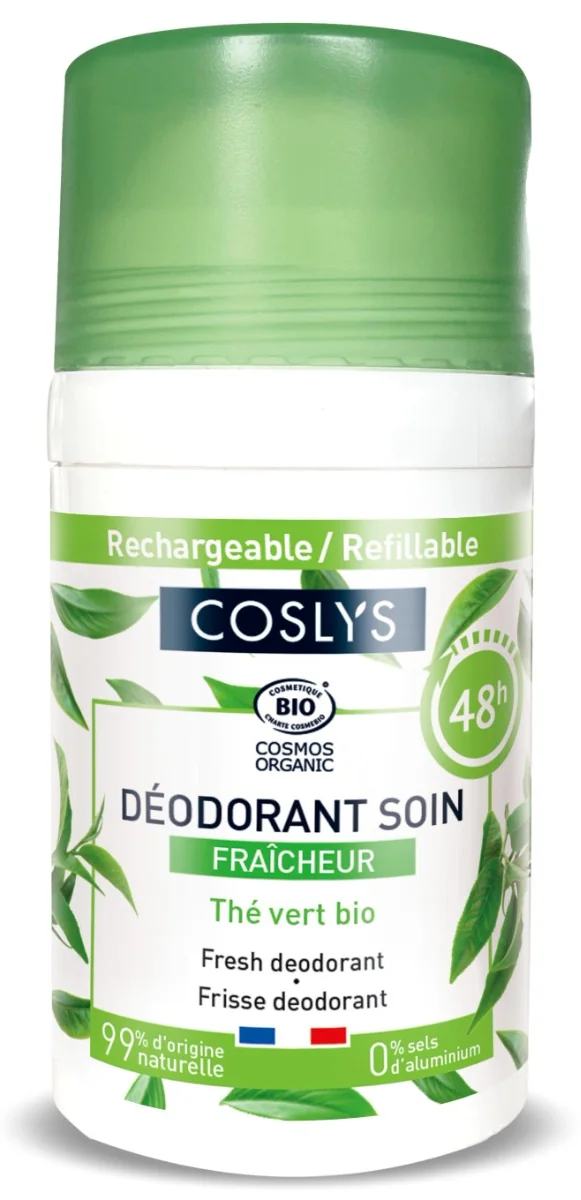 Deodorant bio proaspat cu parfum de ceai verde si menta, 50ml, Coslys