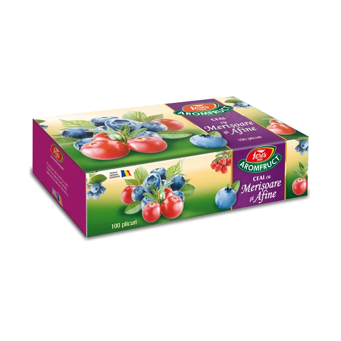 Ceai cu merisoare si afine Aromafruct, 100 plicuri, Fares