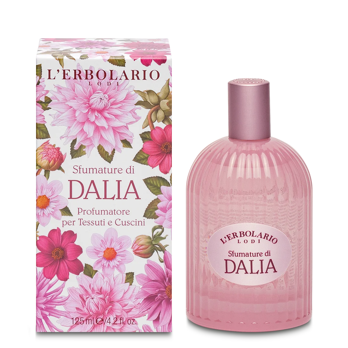 L'Erbolario Difuzor parfumant pentru tesaturi si perne Shades of Dahlia, 125ml