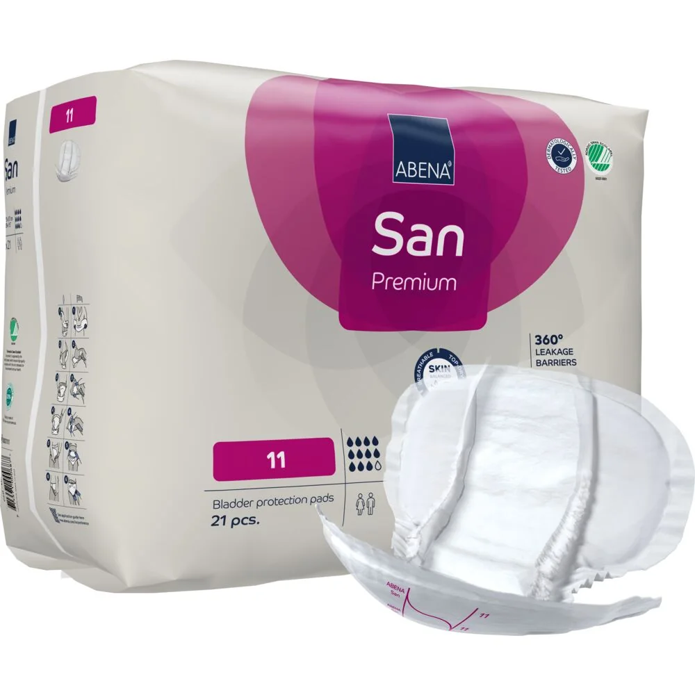 Absorbante anatomice pentru incontinenta moderata pana la severa San 11 Premium cu absorbtie 3400ml, 21 bucati, Abena