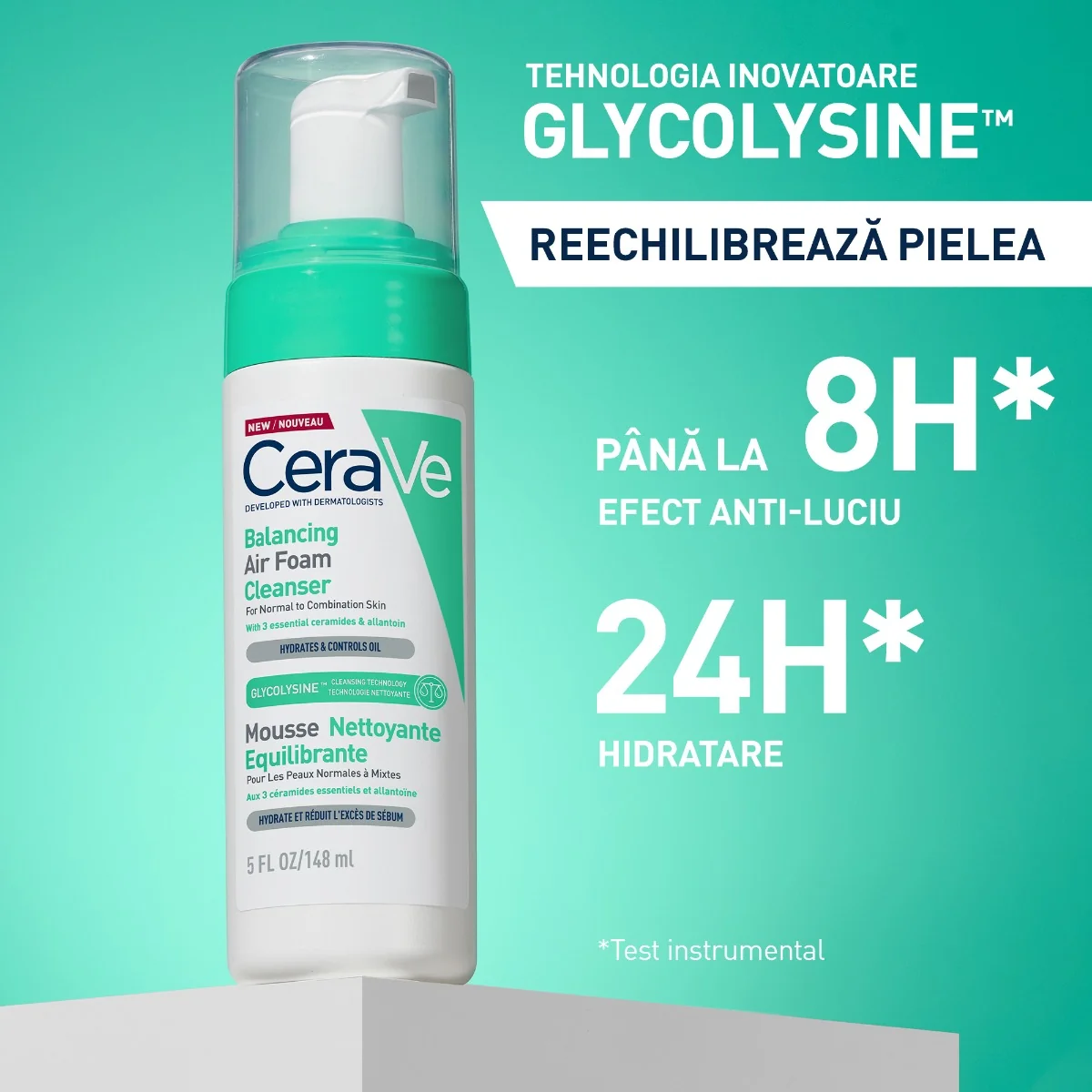 Spuma de curatare reechilibranta pentru ten normal si mixt, 148ml, CeraVe