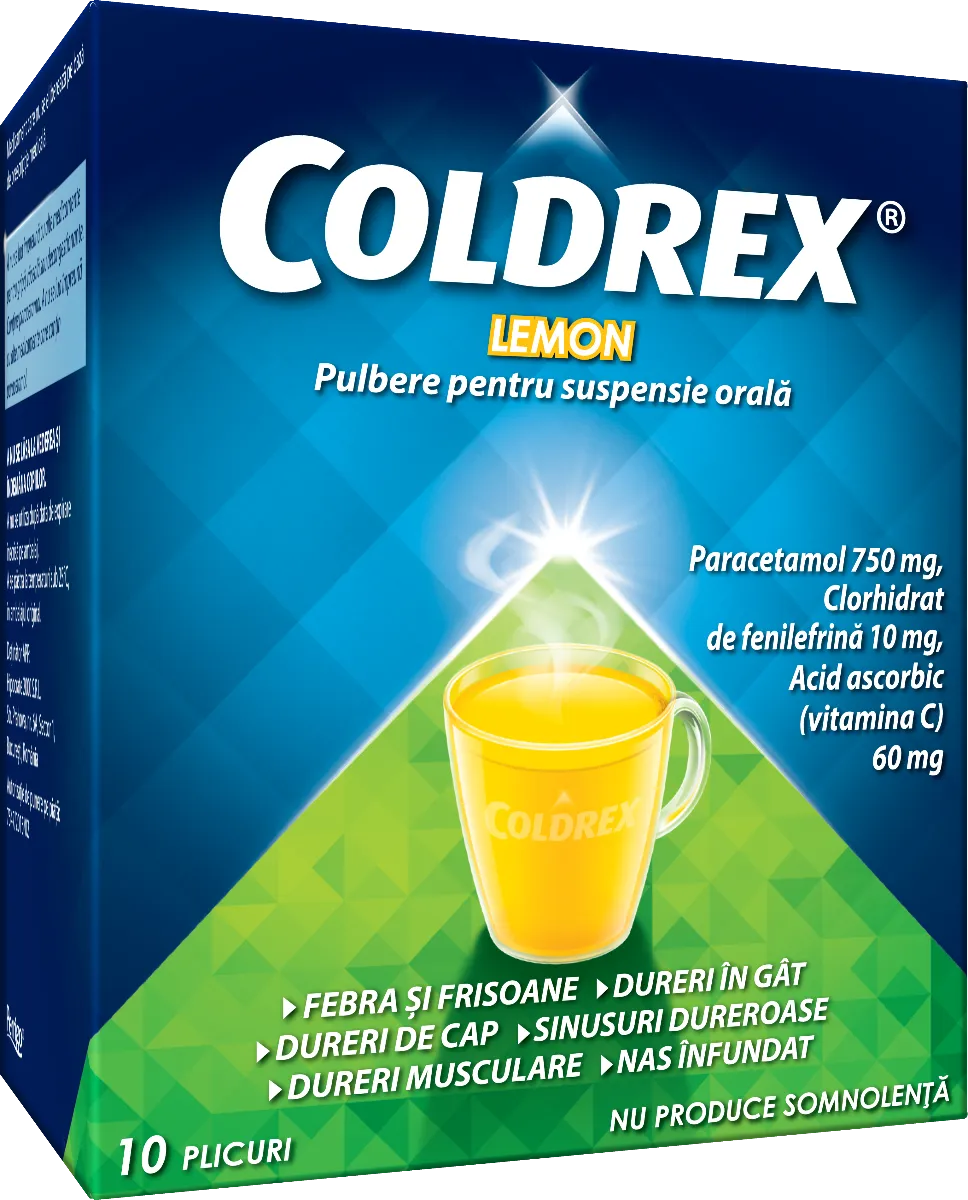 Coldrex Lemon, 10 plicuri, Perrigo