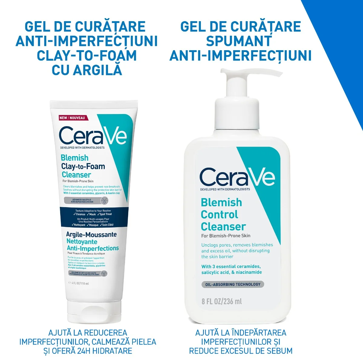 Gel de curatare cu argila anti-imperfectiuni Clay-to-Foam, 118ml, CeraVe