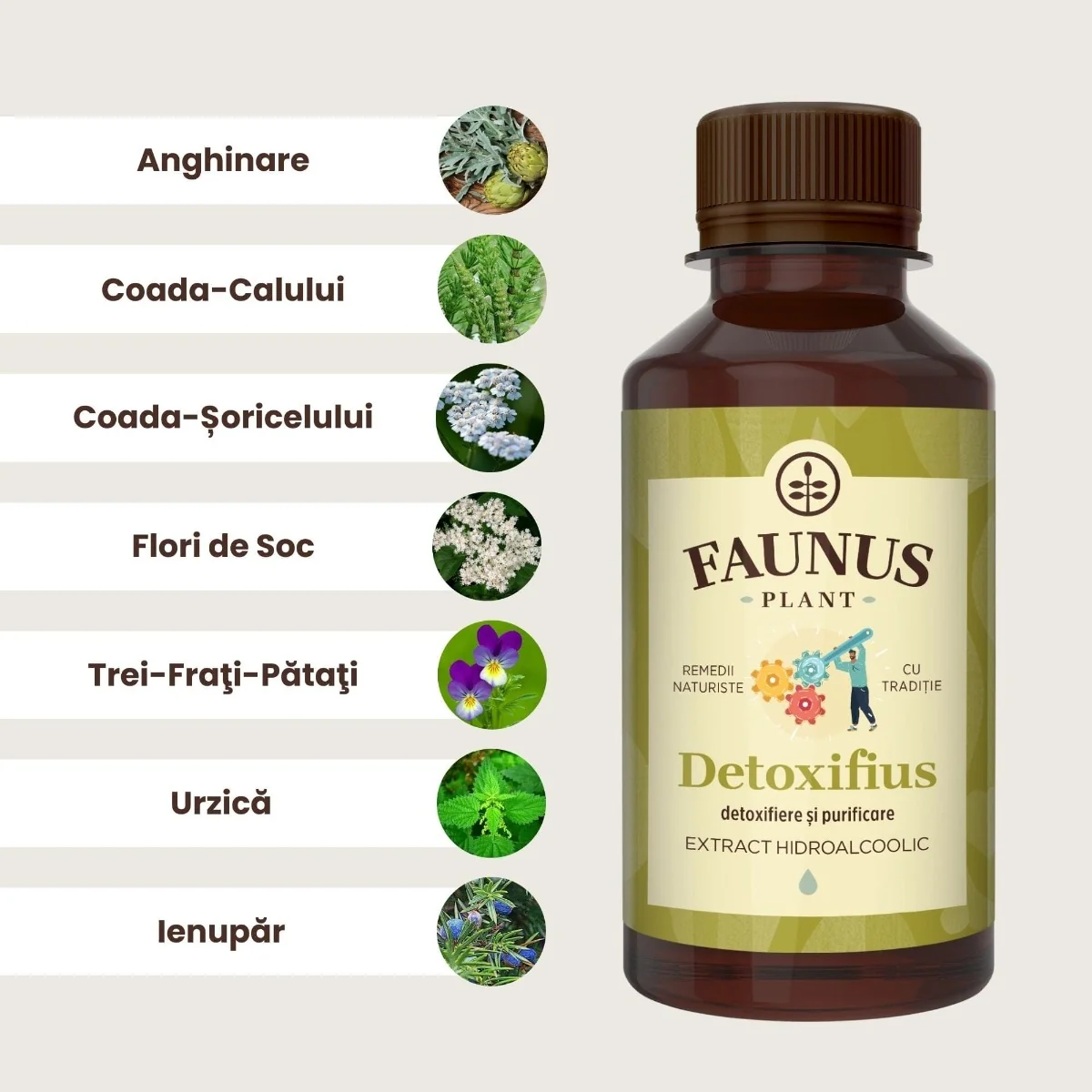 Tinctura detoxifiere Detoxifius, 200ml, Faunus Plant