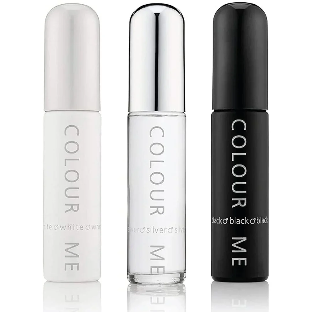 Set parfumuri de barbati White Silver Black Colour Me, 3 x 50ml, Milton-Lloyd Fragrances