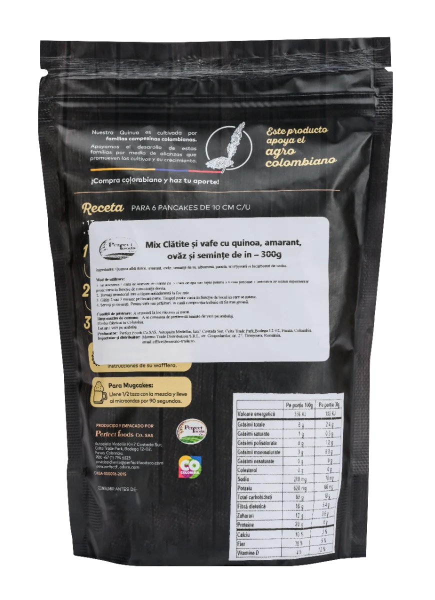 Amestec de clatite si vafe cu quinoa, amarant si ovaz, 300g, Selectum