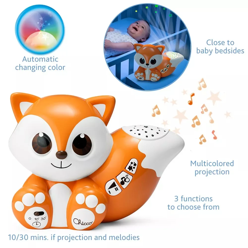 Jucarie portabila Vulpita Foxy + 0luni, 1 bucata, Chicco