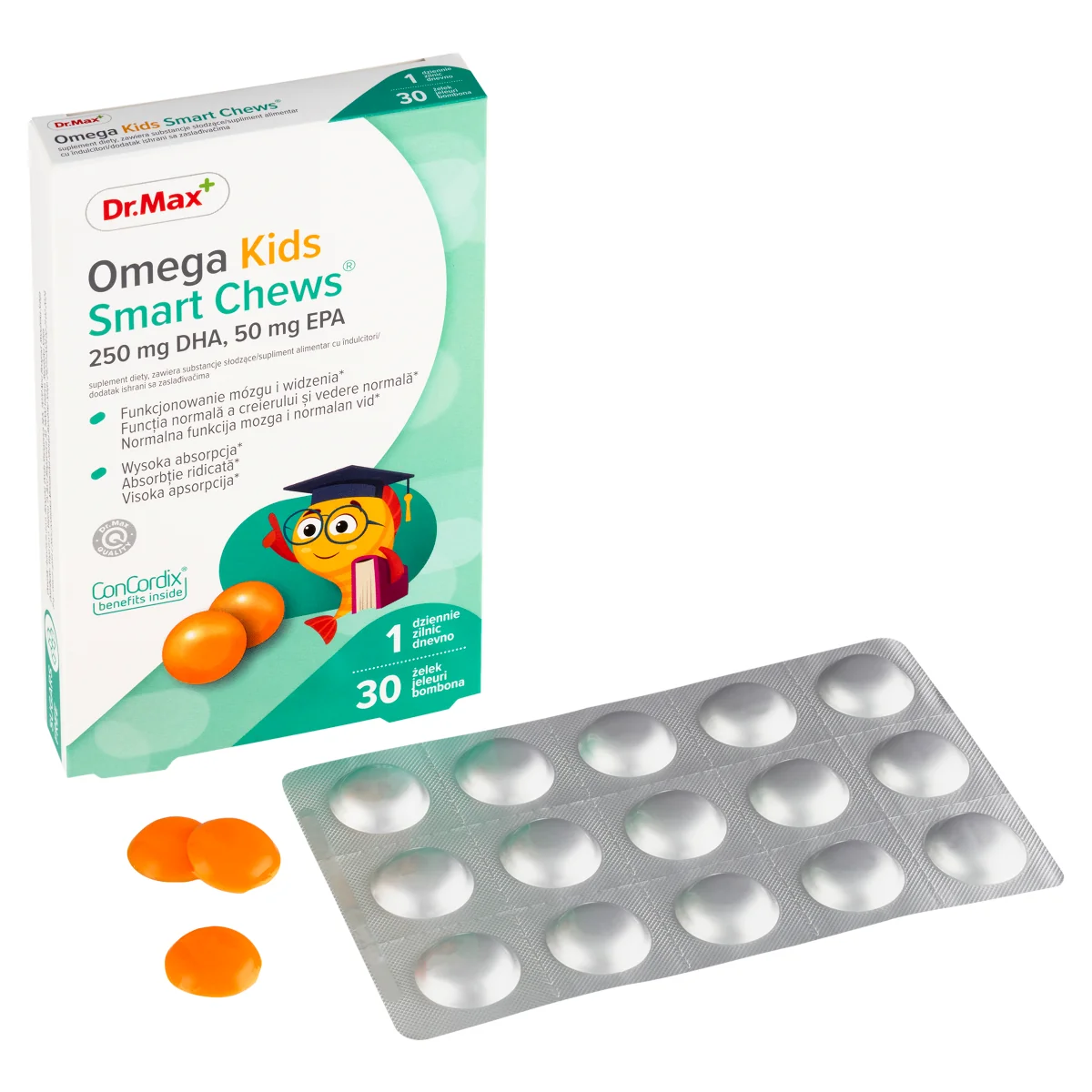 Dr. Max Omega Kids Smart Chews, 30 jeleuri